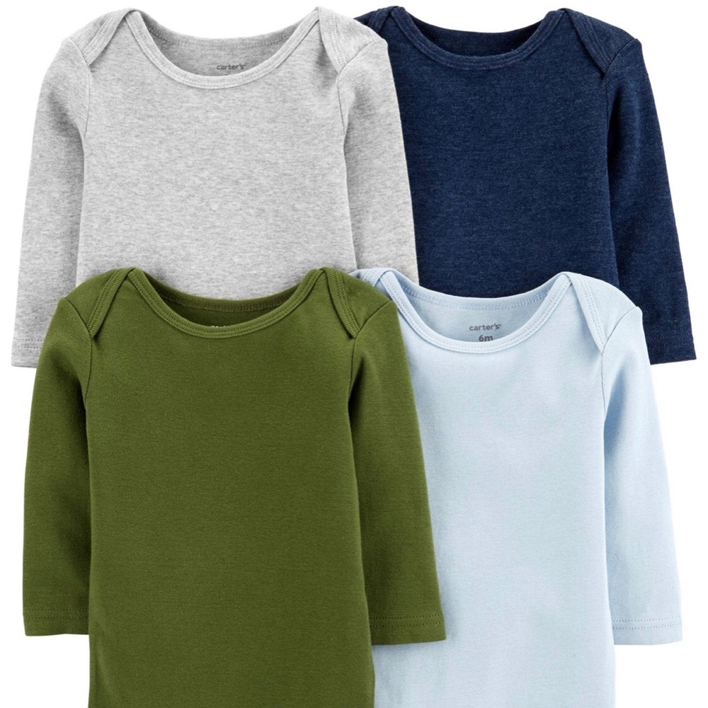 NWOT Newborn Carter’s 4-Pack Long-Sleeve Bodysuits